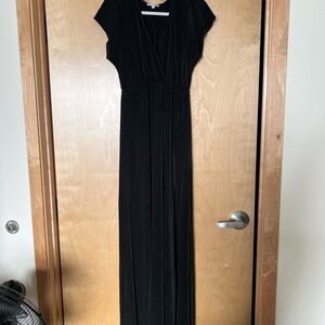 Baltic Born Black Maxi Dress with V-Neck